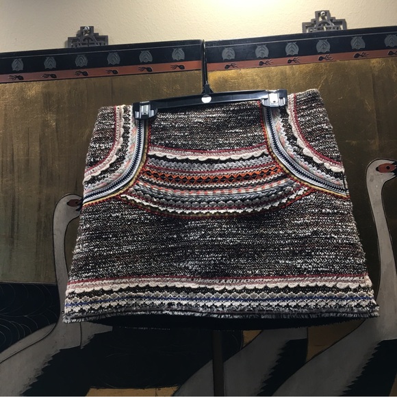 Tweed and Embroidery Mini Skirt - Picture 2 of 4